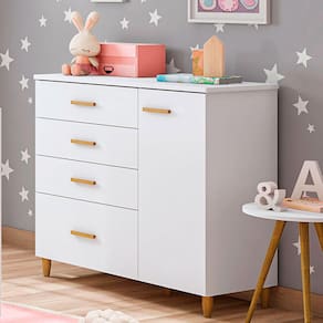 Cômoda Sapateira Retrô Milka Cor Branco Acetinado - Móveis Estrela