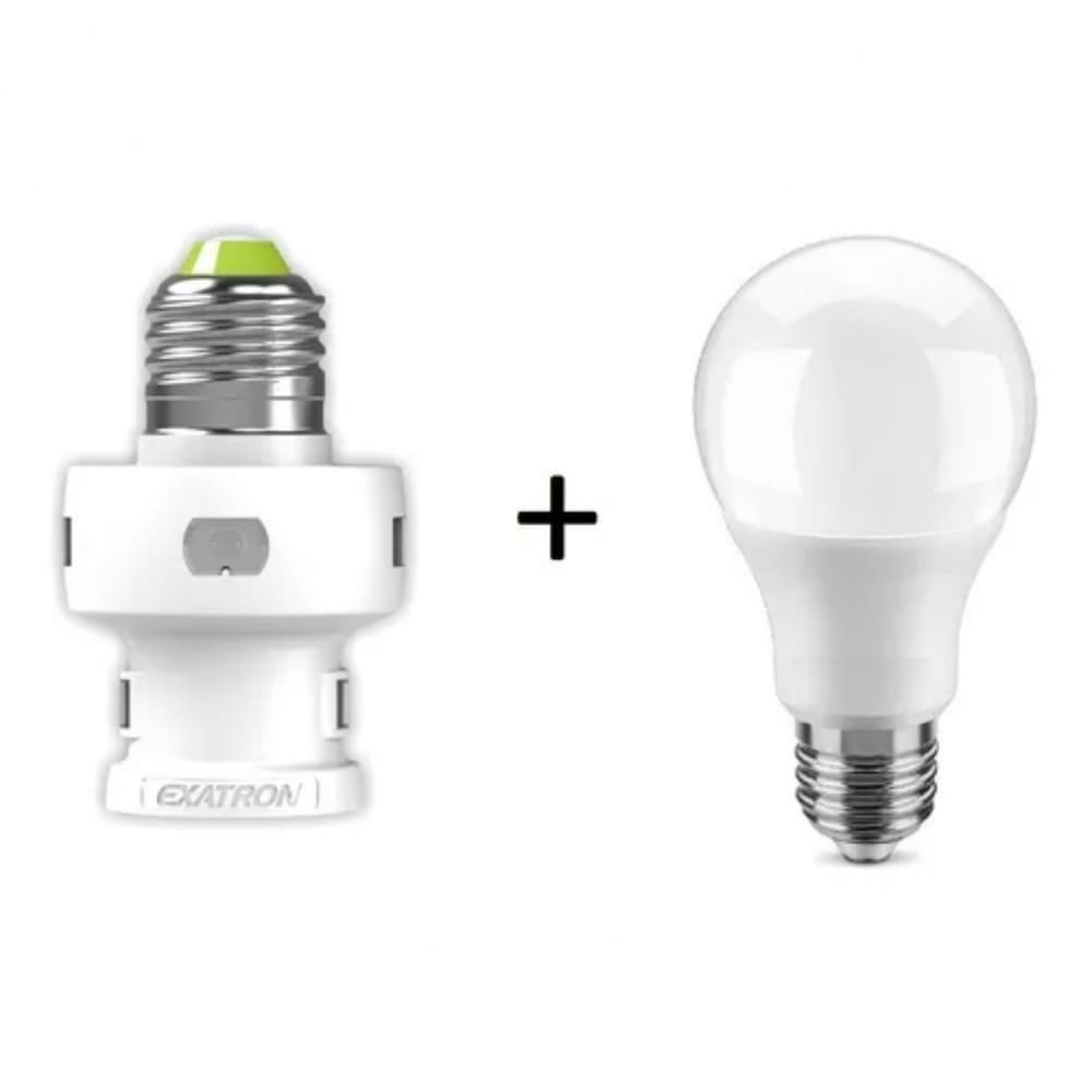 Fotocélula Relé Foto Soquete Com Timer Bivolt + Lâmpada Led