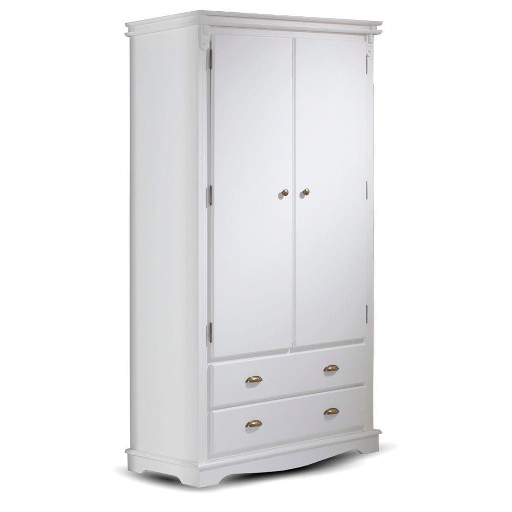 Guarda Roupa Solteiro 2 Portas e 2 Gavetas Manchester 2054 Linz Móveis - Branco