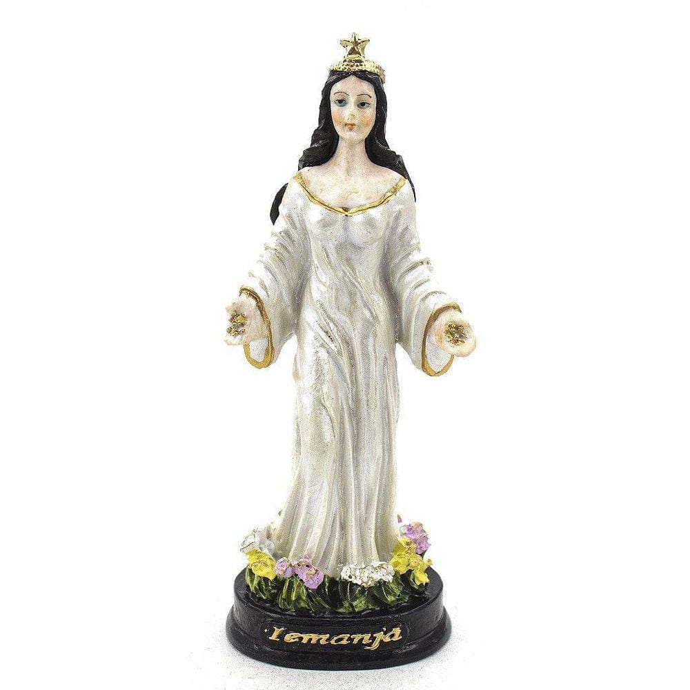 Imagem Iemanjá Vestido Branco Resina 15 Cm