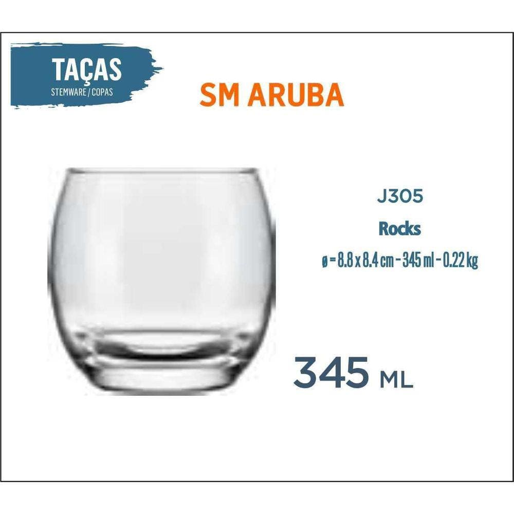 24 Copos Aruba 345Ml Cerveja Refrigerante Suco Batida