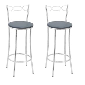 Kit 2 Banquetas Cromadas Bc51-b A144 Cromado/Cinza