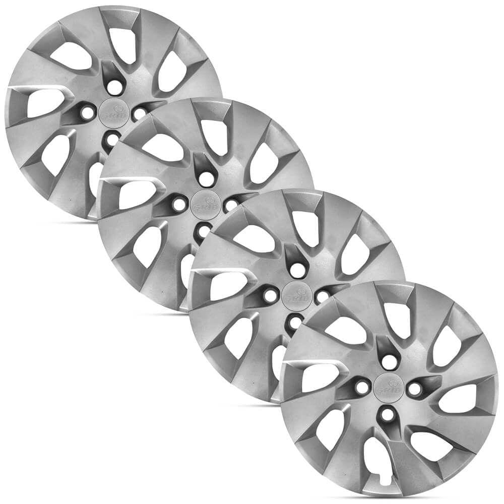 Jogo 4 Calota Modelo Original Onix Prisma Prata Aro 14 Grid