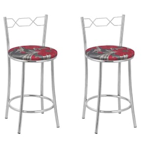 Kit 2 Banquetas Cromadas Bc51-c - E509 Cromada/Vermelho