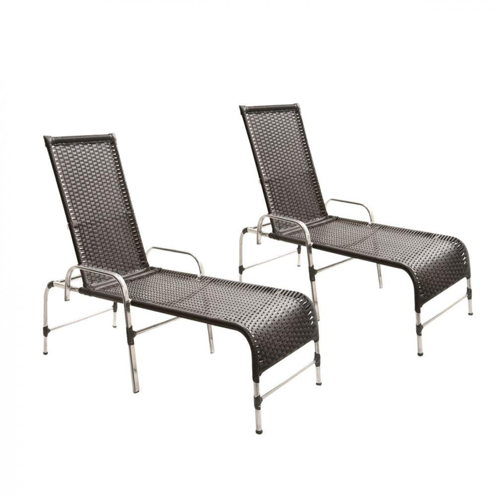 2 Espreguiçadeiras Reguláveis Catar Alumínio, Piscina