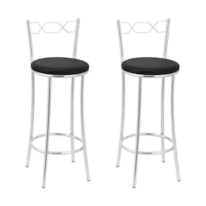 Kit 2 Banquetas Cromadas Bc51-b A101 Cromado/Preto