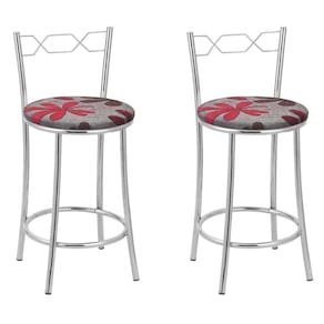 Kit 2 Banquetas Cromadas Bc51-c - E511 Cromada/Vermelho