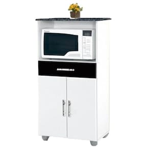 Balcão Classic Branco C/Preto Mármorizado – Passe Bem Móveis