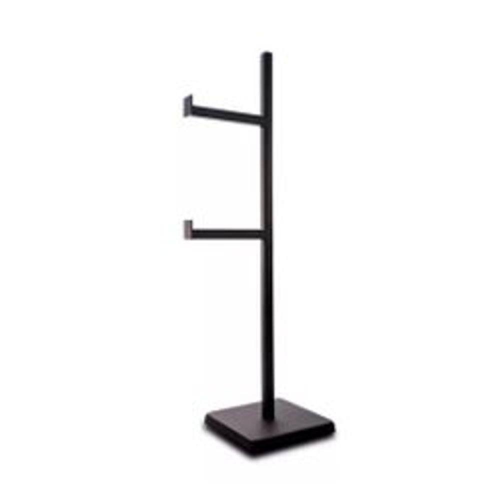 Papeleira Chão 2 Papel Higiênico Suporte Inox Preto Fosco
