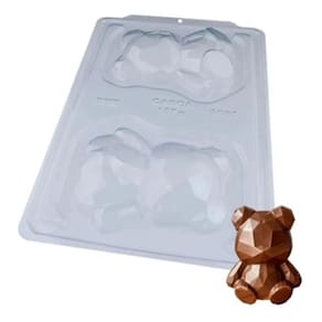 Forma Com Silicone P/ Chocolate Bwb Urso Lapidado 3665