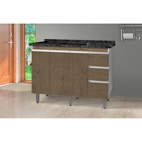 Gabinete Para Cozinha Gana Amêndoa/Branco - Passe Bem Móveis