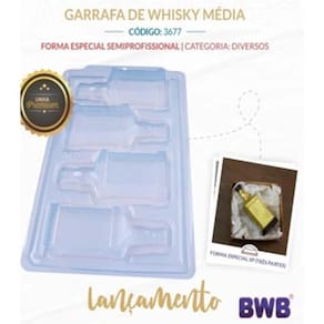 Forma Acetado E Silicone Garrafa De Whisky Média (3677) Bwb