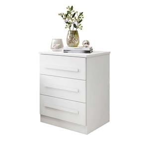 Mesa de Cabeceira 3 Gavetas Império Benetil Móveis Branco