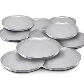 Kit Forma P/ Assar ou Servir Pizza Em Alumínio: 10 unid  de 40 cm