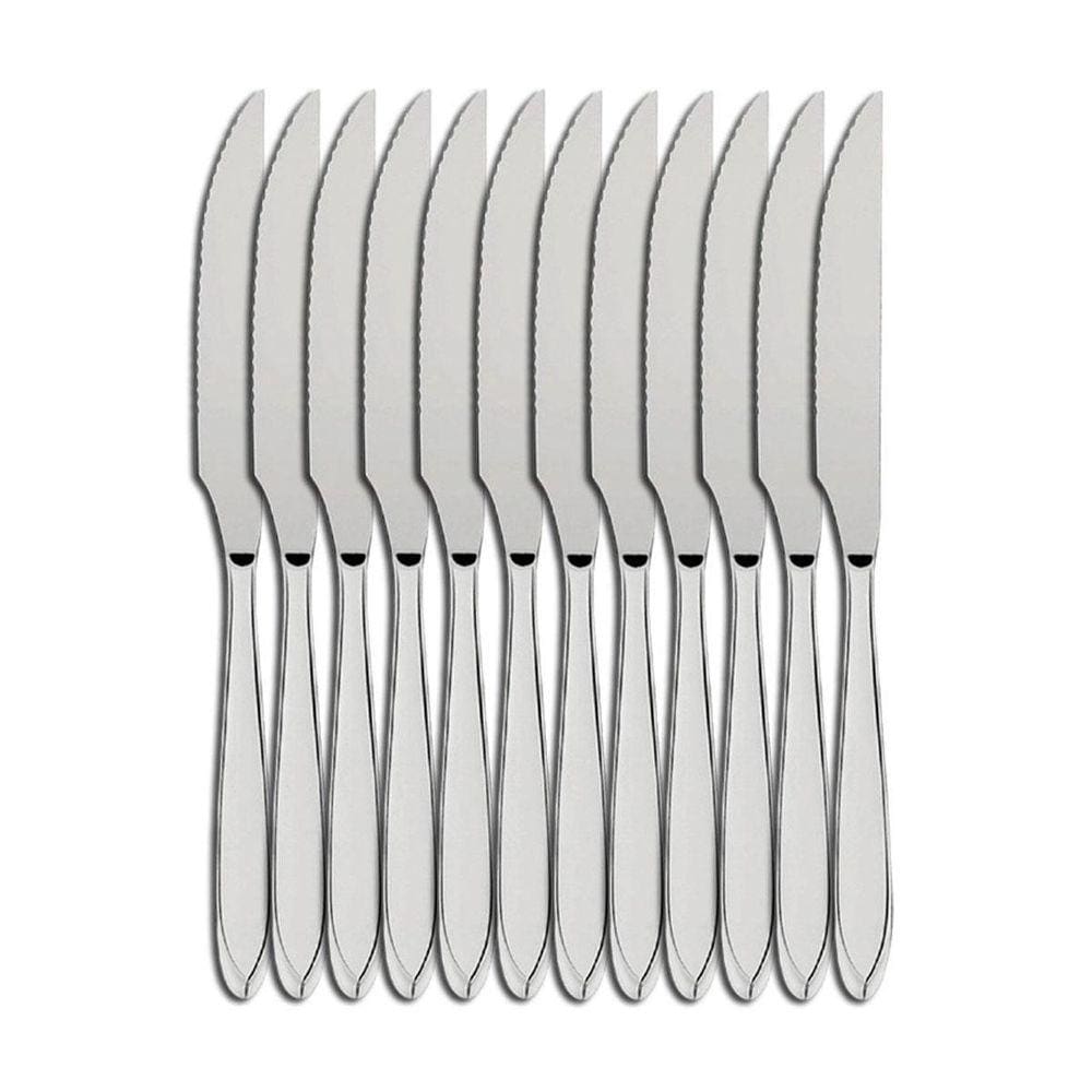 Jogo De 12 Faca De Mesa Monaco Inox Reforçado - Ad Import