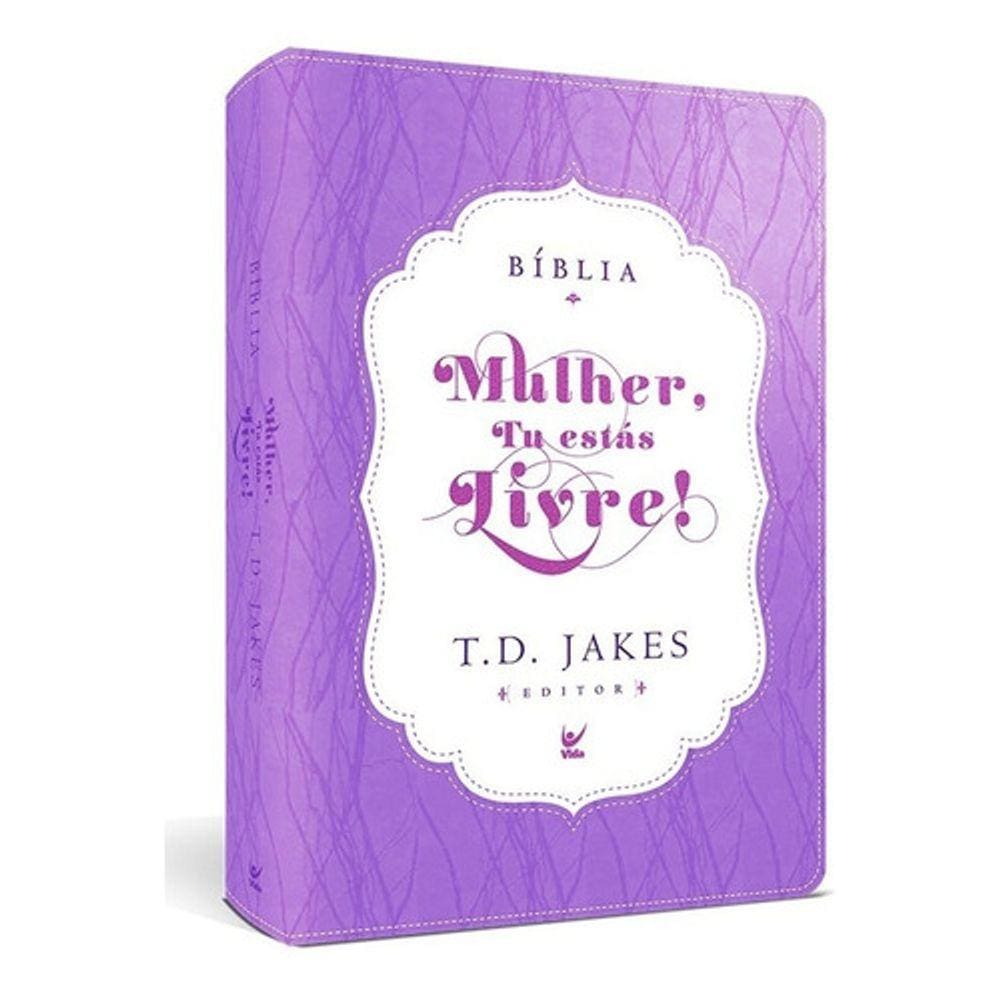 Bíblia Mulher, Tu Estás Livre! | Aec | Luxo | Roxo E Creme