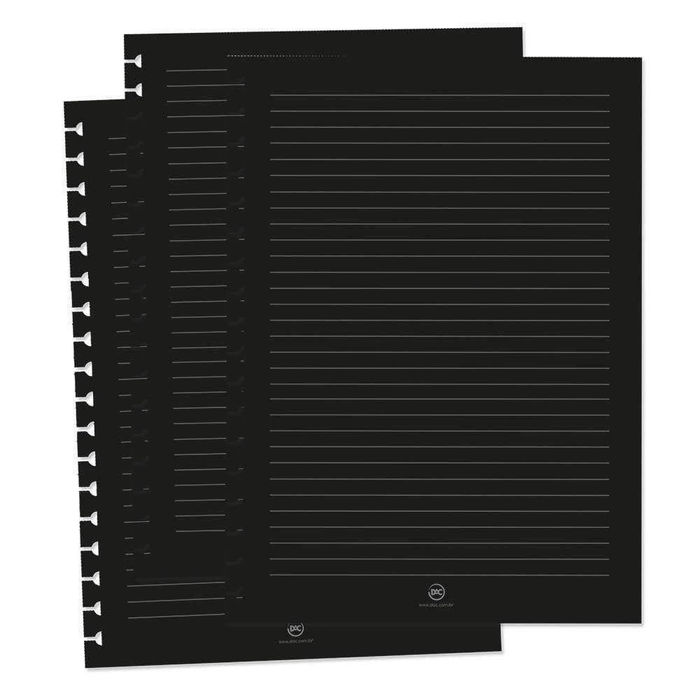 Refil Folhas Pretas Para Caderno Smart 48 Folhas Dac