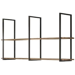Prateleira Teto e Parede Estilo Industrial Aurum Demol Preto DHom