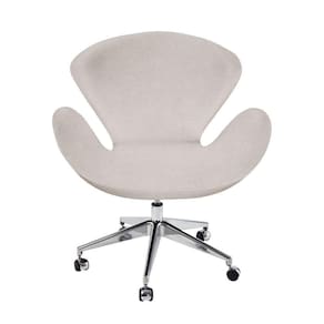 Poltrona Swan Office Giratória Linho Bege Cor Bege