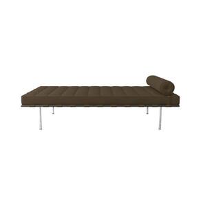 Couch Barcelona Cromado Em Sintetico Marrom Cor Marrom