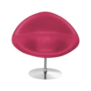 Poltrona Design Gondula Couro Sintético Rosa Cor Rosa