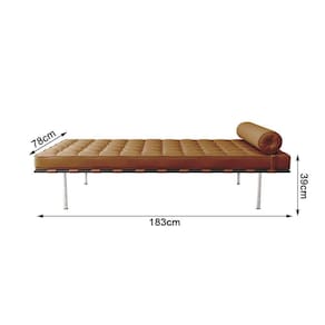 Couch Barcelona Cromado Em Sintetico Caramelo Cor Amarelo