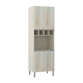 Paneleiro Luciane 70cm Nicho Microondas 4 Portas e 1 Nicho Lis