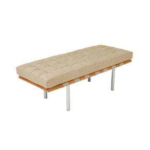 Banco Capri Barcelona 1,80M Suede Bege Cor Bege