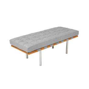 Banco Capri Barcelona 1,80M Suede Cinza Cor Cinza