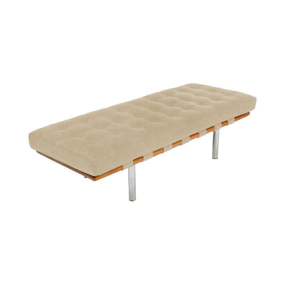Banco Capri Barcelona 1,50M Couro Natural Bege Cor Bege