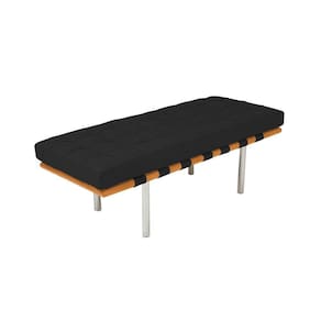 Banco Capri Barcelona 1,50M Suede Preto Cor Preto