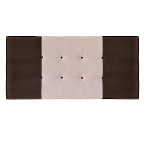 Cabeceira Painel Cama Solteiro 90 Cm Luca Suede Marrom Bege