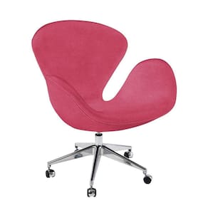 Poltrona Swan Office Giratória Suede Rosa Cor Rosa