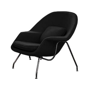 Poltrona Womb Chair Sem Puff Base Preta Linho Preto Cor Preto