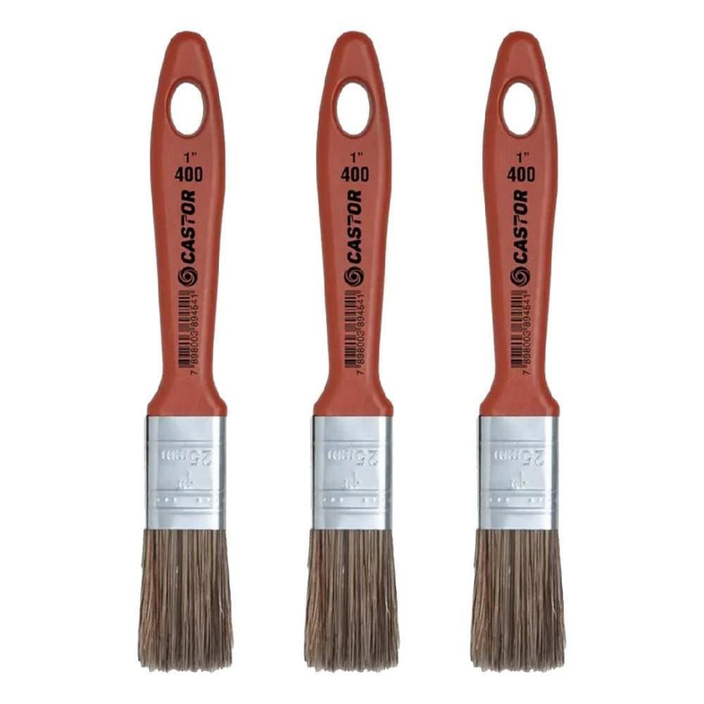 Pincel 1 POL Série 400 Laranja 3 Unidades CASTOR
