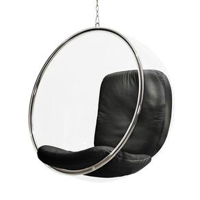 Poltrona Bubble Chair Acrilico Com Estofado Sintético Preto Cor Preto