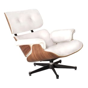 Poltrona Charles Eames Couro Branco Cor Branco