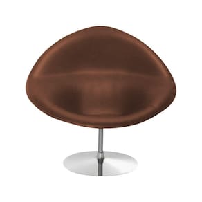 Poltrona Design Gondula Couro Sintético Marrom Cor Marrom