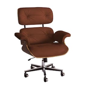 Poltrona Charles Eames Office Exec Couro Natural Marrom Cor Marrom