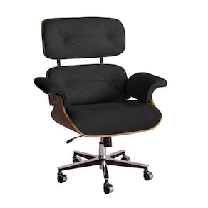 Poltrona Charles Eames Office Exec Couro Sintético Preto Cor Preto