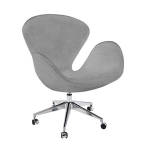 Poltrona Swan Office Giratória Suede Cinza Cor Cinza
