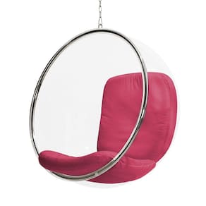 Poltrona Bubble Chair Acrilico Com Estofado Sintético Rosa Cor Rosa