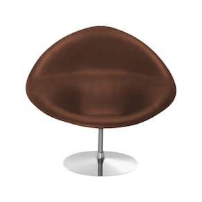 Poltrona Design Gondula Couro Natural Marrom Cor Marrom