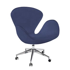 Poltrona Swan Office Giratória Linho Azul Cor Azul