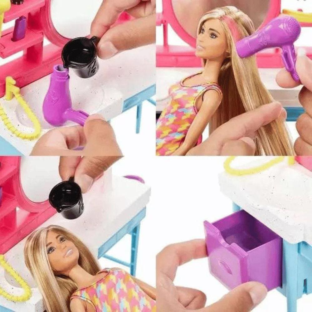 Barbie - Móvel Com Boneca - Salão de Beleza, Mattel, DVX51/FJB36