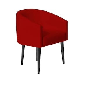 Poltrona Decorativa Sandy Para Escritório Consultório Em Courvin - Vermelho - Cor: Vermelho