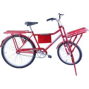 Bicicleta de Carga com Bagageiro Aro 26 cor Vermelha