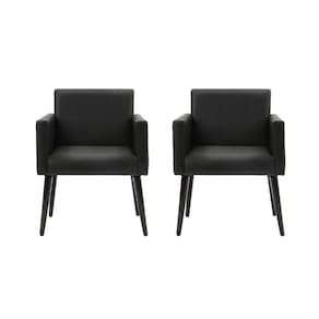 Kit 2 Poltronas Luca Estilo Retrô Decorativa - Preto - Cor: Preto