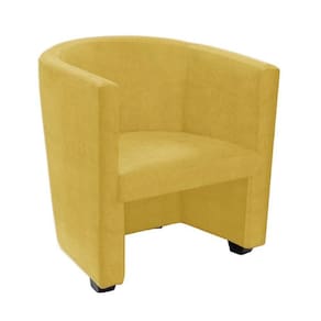 Poltrona Malta Recepção Tecido Suede - Amarelo - Cor: Amarelo