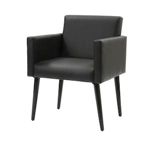 Poltrona Decorativa Luca Soft Sala De Recepção Em Tecido Sintético - Preto - Cor: Preto